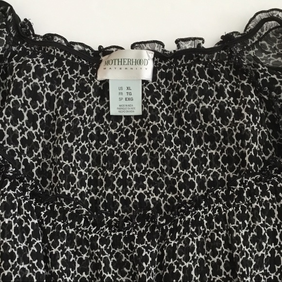 Motherhood Top Blouse Sheer Black & White Size XL - Picture 7 of 7